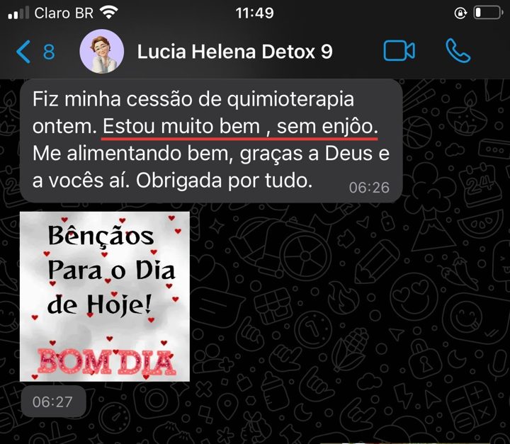 Print do depoimento da Lucia Helena
