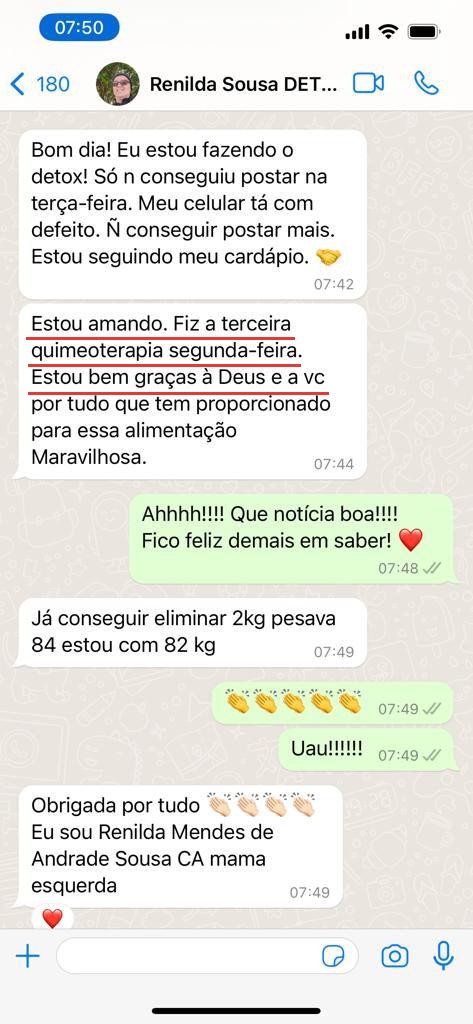 Print do depoimento da Renilda Sousa